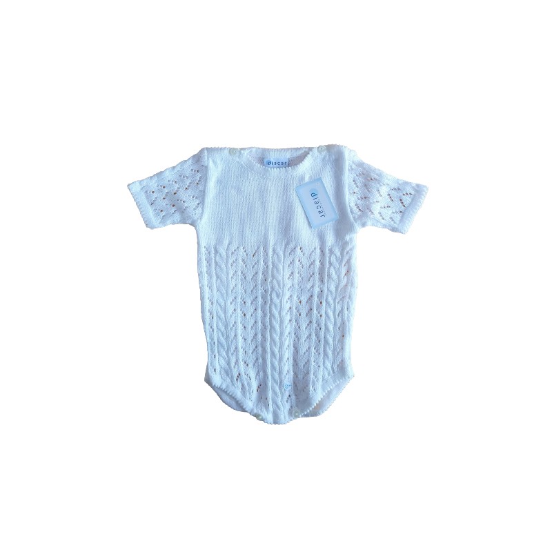 Body bebé calado con tirantes de bordado 100 % algodón de Pera